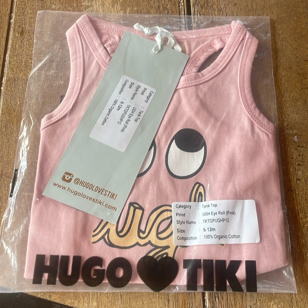 Hugo love Tiki tank top hundred percent organic cotton
